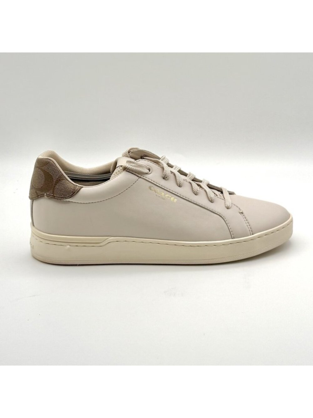 Coach Beige Lace Up Low Top Fashion Sneakers Women's Size 10B - G4966 - Picture 4 of 11